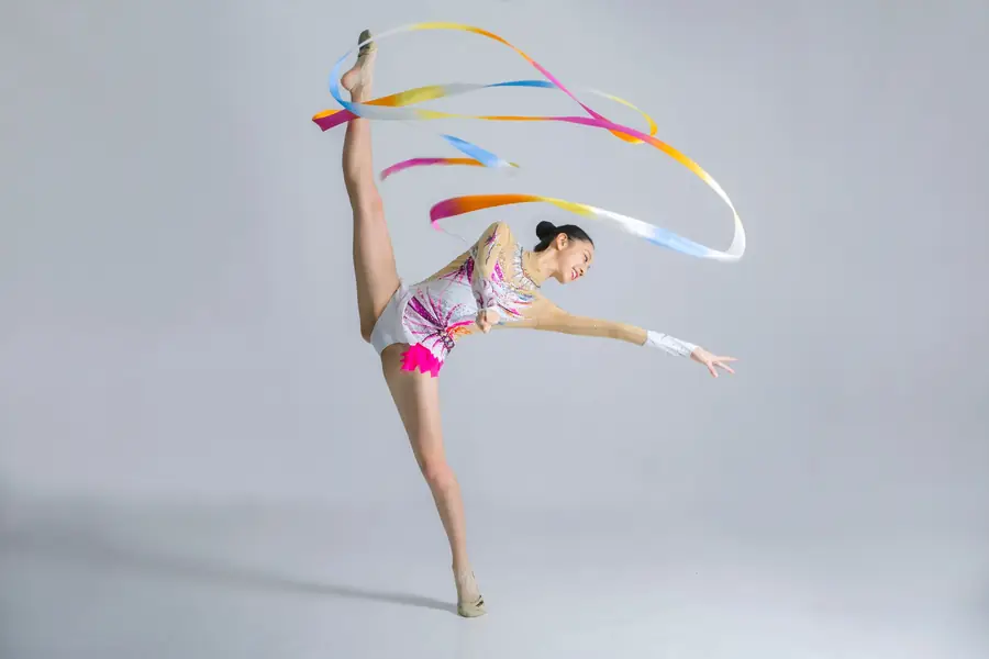 Gymnast with ribbon